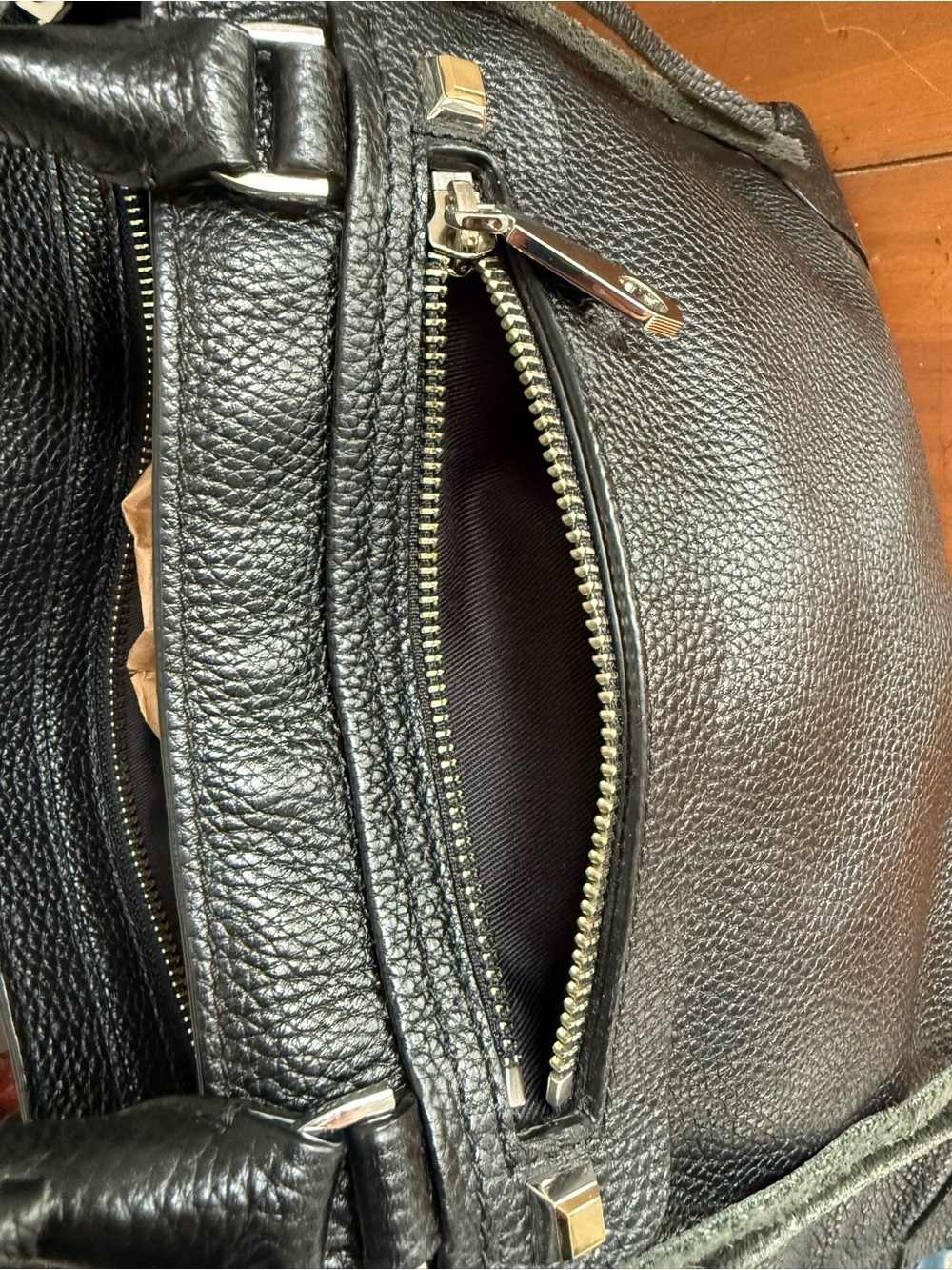 Rebecca Minkoff Black Pebbled Leather Crossbody Satchel - Picture 8 of 15